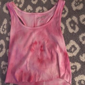 Pink tie dye crop top/shirt